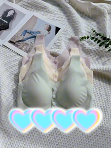 Newlan WX031 Bra Nursing Seamless Ice Silk Tanpa Kawat Kancing Depan Bh Menyusui Bra Wanita Seamless Polos Bra Wanita Import Nursing Bra Tanpa Jahitan Pakaian Dalam Wanita Bra Bahan Busa Tipis Premium Bra Bukaan Depan Maternity Busui Friendly Seamless