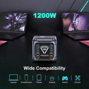 Sạc GaN USB Type C 1200W Hỗ Trợ Sạc Nhanh PD3.1 140W PPS QC4.0 Dành Cho MacBook Laptop iPad iPhone Samsung Nhiều Cổng