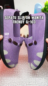 RUIMO Sepatu Slip ON Karet Wanita Gaya Trendy dan Casual G-103 Super Anti Slip