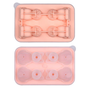 3D Cute Cat Ice Cube Molds 4 Holes Silicone Ice Cube Tray Animal Shape Ice Mold Ice Ball Maker Kitchen Bar Ice Cube Mold Tool