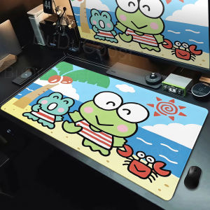 Bandai | PC print Green Frog Mouse Pad Laptop Cartoon Gaming Mousepad Keroppi Rubber Keyboard Rug PC Anime Gamer Durable Cabinet Desk Mat