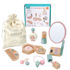 Wooden Pretend Play Makeup Toys Simulation Makeup  Set Girls MakeUp Dressing Table Cosmetics Toys Birthday Gifts For Children