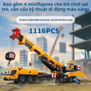 Bộ Khối Xây Dựng Tương Thích Dòng Thành Phố Máy Nâng Cần Cẩu 16 Bánh Màu Vàng 60409 Quà Tặng Đồ Chơi Giáo Dục Cho Trẻ Em