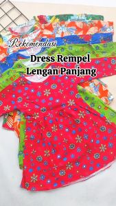 Dress Anak Lengan Panjang 1 - 5 Tahun Size S M L Bahan Katun