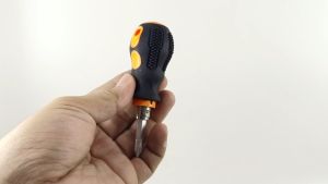 Obeng Cebol Bolak Balik Diameter 6mm Plus Minus Gagang Karet Mini