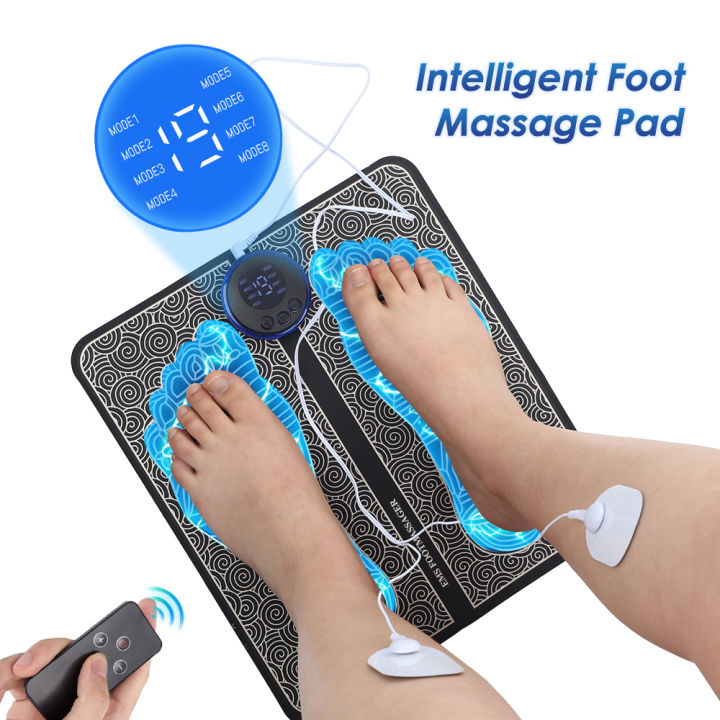 Hailicare Electric EMS Foot Massager Pad with Remote Control Relief Pain Relax Feet Acupoints Massage Mat 8 Modes 19 Levels Shock Muscle Stimulation Improve Blood Circulation