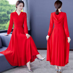 Summer Super Fairy Seaside Beach Skirt Red Chiffon Desert Travel Dress Womens Travel Hooded Long Sleeves Dress Super Long