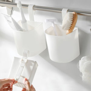 2ชิ้น Keranjang Tirisan แขวนผนังปรับได้มัลติฟังก์ชันสำหรับจัดหวีกล่องตกแต่งตากแห้งตั้งโต๊ะในครัว