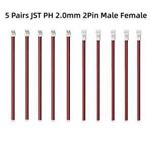 5/10Pairs PH 2.0 2Pin JST Wire Connectors Pitch 2.0mm JST 2P Micro Male Plug Female Jack DIY Electrical Cable Adapter 10CM