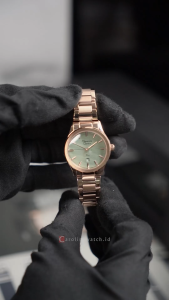 Jam Tangan Wanita Alexandre Christie Classic AC 8701 LDBRGGN Green Dial Rose Gold Stainless Steel Strap