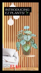 EZ ART SNOW WHITE potted artificial plants green leaves plastic plants