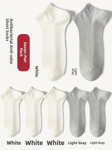 JIAZINI | Mens Short Socks Pure Cotton Thin Tube Anti-Odor Antibacterial Sweat Absorbent Summer Boat Socks Bamboo Fiber Mens Footwear