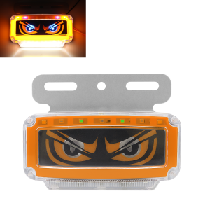 1x 24V Truck RV Vehicle Eye Side Marker Lights Waterproof Ultra-Bright Focus Lamp LED Side Marker Lights With Dynamic Effect Red