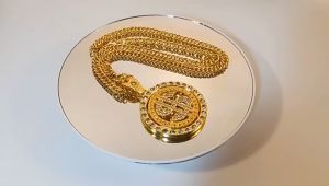 Kalung Rantai Pria Cincin Model Dollar Necklace Hip Hop Rapper