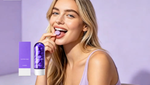 AMZ Purple Toothpaste Tablets for Gentle Daily Teeth Cleaning Oral Care Breath Freshener And Teeth Brightening