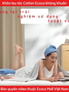 Khăn lau tóc lau mặt cotton ECOCO kháng khuẩn siêu thấm hút cao cấp Khăn lau mềm mịn an toàn cho da thế hệ mới
