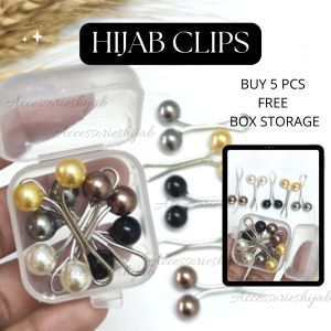 [NEW 2023] 5PCS FREE BOX HIJAB PIN CLIP / HIJAB CLIP / PIN TANPA JARUM / PENGEPIT TUDUNG VIRAL