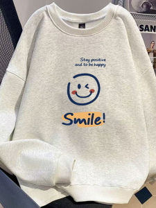 Mens round Neck Fleece Lined Hoodie Casual Thickened Autumn Winter New Style Loose Fit Versatile Sweatshirt Student Jacket