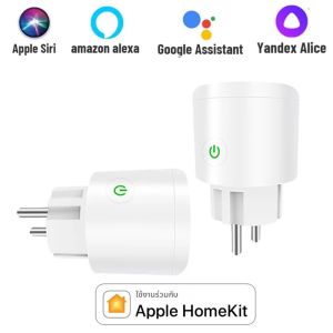 HomeKit WiFi Smart Plug Apple Home Scan รหัสไม่จําเป็นต้องใช้ฮับ EU Socket รีโมทคอนโทรล Alexa Google SmartThings Siri Cozylife APP