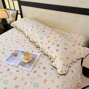 ปลอกหมอนเตียงลูกไม้หนาพิมพ์ 1 ใบ ปลอกหมอนยาวตกแต่ง * 1 (ไม่รวมแกน) ผ้านุ่มสบาย