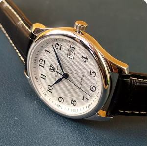 Homage Mens Automatic Mechanical Watch for Seagull ST2130/Asia 2824 Movement Waterproof Grilled Blue Pointer Business Watches