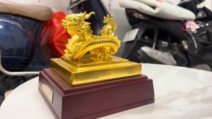 Ấn Rồng Hoàng Đế Chi Bảo Bằng Đồng Dát Vàng 9999