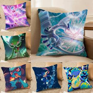 Bandai | Pokemon Johto Region Anime Plush Pillow Cover Soft Short Plush Cushion Cover For Sofa Bedroom Home Decor Gift