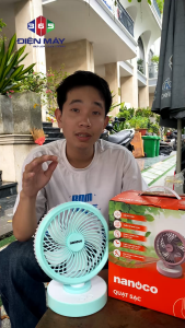 Quạt điện 4 cấp độ Nanoco NRF6213G / NRF6213P Pin sạc 3600mAh - STM