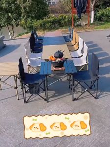 Portable Folding Chairs Set 40CM Beach Camping Folding chair and tablebarbecue outdoor camping egg roll Easy Assembly
