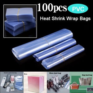 100Pcs PVC Heat Shrink Wrap Bags  Transparent Sealing Film Dustproof Hot Shrink Film Bag Odorless Clear Packaging Plastic Wrap