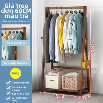 YUHONG | Giá Đựng Quần Áo Gỗ Đa Năng Đơn Giản
