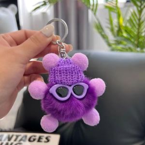 Mini Rex Rabbit Fluffy Key Chains Pom Pon Trinket Hanging Decoration Plush Animal Doll Bag Pendant Auto Keyring Lovely Presents