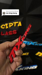 EMBLEM MOTOR MX KING EKSTERIOR VARIASI TIMBUL 3D BAHAN RESIN