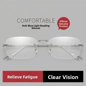 JIFANPAUL | Stylish Business Rimless Anti-blue Light Reading Glasses