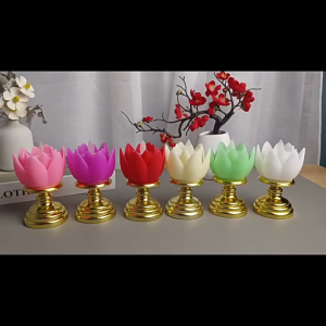 KOQZM Led sen ánh sáng Pin hoạt động đầy màu sắc mềm mại ánh sáng tự nhiên Phật Đèn cầu nguyện nhấp nháy LED nến trà đèn đền thờ trang trí