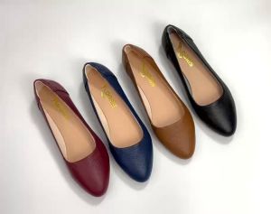 Giày Búp Bê Bệt Da Bò Mũi Nhọn Trơn siêu êm DN010- CÓ BẢO HÀNH