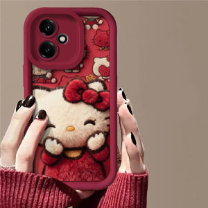 GAOERFUXIANSHENG | Drop Prevention Phone Case with Cute Cat Pattern and Simple Design Wine Red