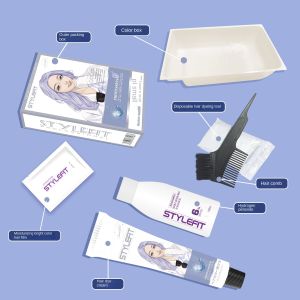 olice protection Low Ammonia Hair Dye for White Hair, Hazelnut, Gray, Brown, Pop Color Hair Cream, Plant-Based, Cover White Hair, No Ammonia, Cone Shape, 1 x