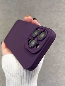 Soft Silicone Protective Case Liquid Yellow Full Cover Eye for  15 pro Max Anti-Fall Womens Style Simple New Model Hand Protection