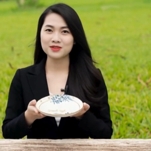 Đĩa gốm sứ họa tiết hoa Simple Style 15.5cm