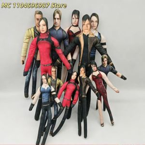 Funny 28cm With Body Wire Flexible Anime Resident Game Evil Character Leon Scott Kennedy and Ada Wong Plush Toys Plushie Doll