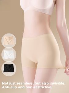 Miiow | Ice Silk Safety Pants Women Invisible Seamless Underwear Two In One Summer Thin Not Clamp Butt Flat Angle Shorts High Waist
