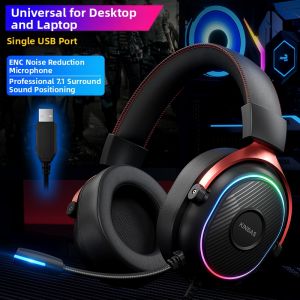 Gaming USB Headset with 7.1 Surround Sound and Microphone