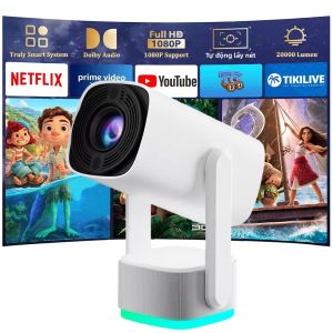 Máy Chiếu Thông Minh 4K HD Android 11 K2 20000 Lumens Di Động Tích Hợp Pin Bluetooth WiFi Tự Động Lấy Nét Xem Phim Tại Nhà Và Ngoài Trời