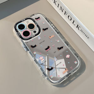 Mirror Silicone Phone Case for iPhone 17 pro Max Cute Cartoon 16/15 ama 14/13 Makeup Refreshing Female Style Protective Cover