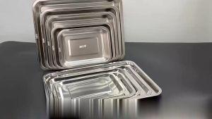ONE-C1217 Nampan Persegi Bahan Stainless Steel Premium Wadah Makanan / Baki Tray Nampan Loyang Kotak