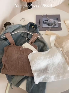 LadyLuxe - Tanktop Bra Korea Tali Lebar Wanita Crop Top Bra Motif Transparan Adem Push Up BR254