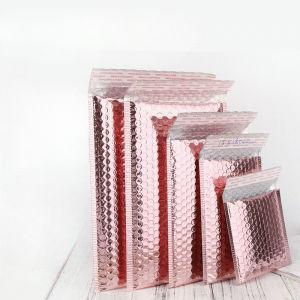 20pcs/bag Rose Gold Aluminum Plated Bubble Bag Waterproof Aluminum Foil Shockproof and Explosion-proof Bubble Transport Bag