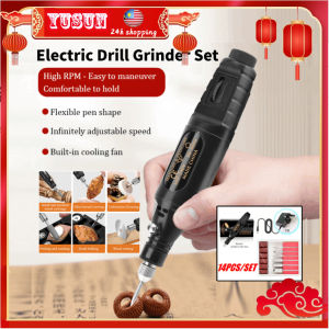 Mini Electric Drill Grinder Set 12V DC Carving Drill Set Professional Grinder Tool for Milling Cutting Polishing Grinding Machine Engraving Pen with Drill Bits Engraving Machine 迷你电磨机套装