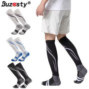 Buzesty vớ nén y tế thể thao bê vớ cho phục hồi chấn thương & Relief đau đồ bảo hộ thể thao-1 cặp 20-30 mmHg cao đến đầu gối y tá mang thai chạy và đi du lịch thể thao